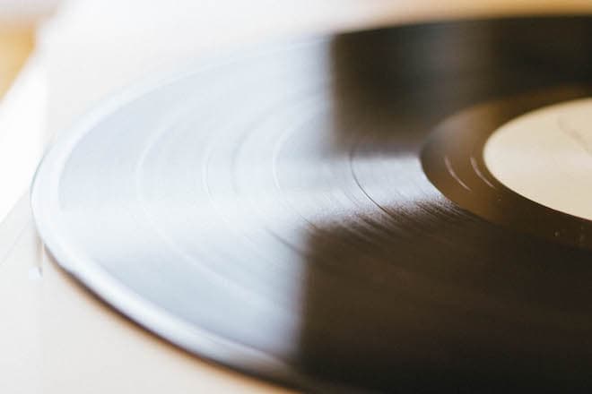 Vinyl Record Half Showing